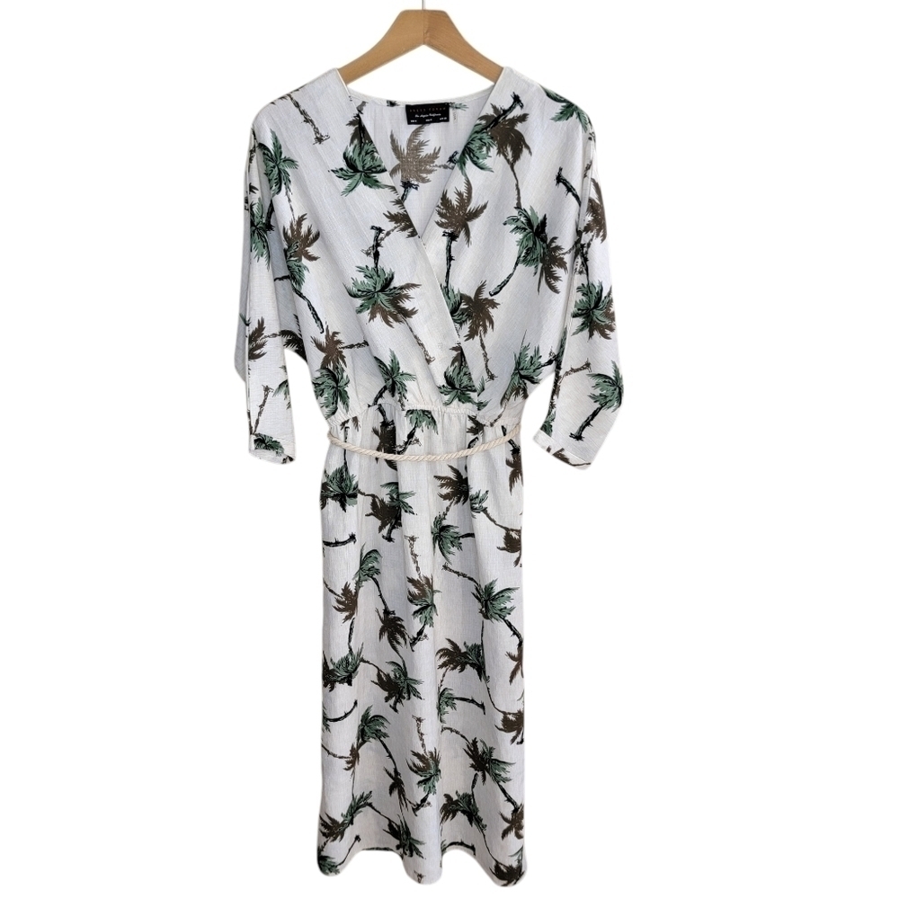 Dress Forum Los Angeles California | Tropical Palm Tree Print Midi Dress